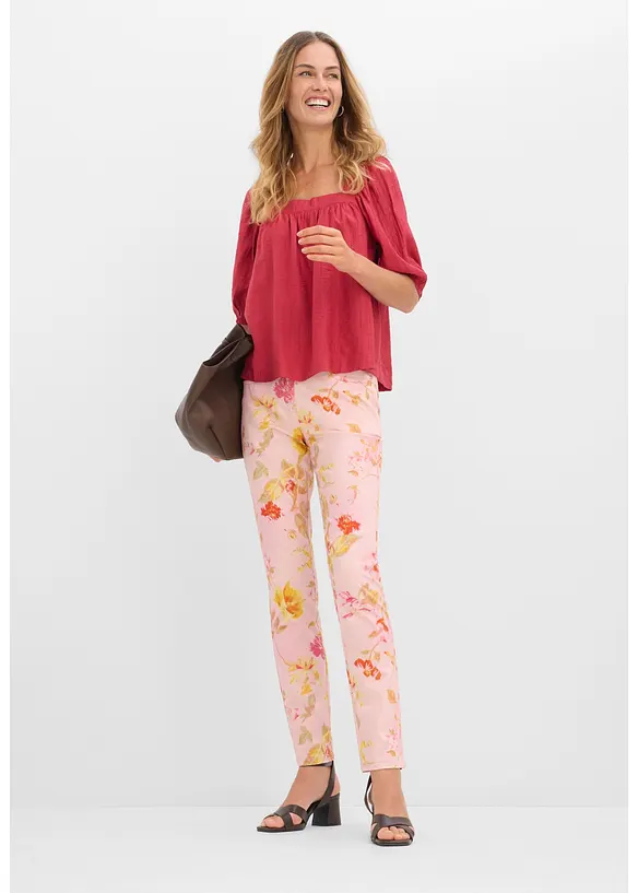 Pantaloni elasticizzati in fantasia floreale, bonprix