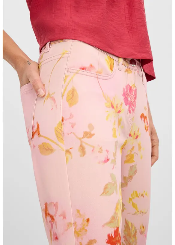 Pantaloni elasticizzati in fantasia floreale, bonprix