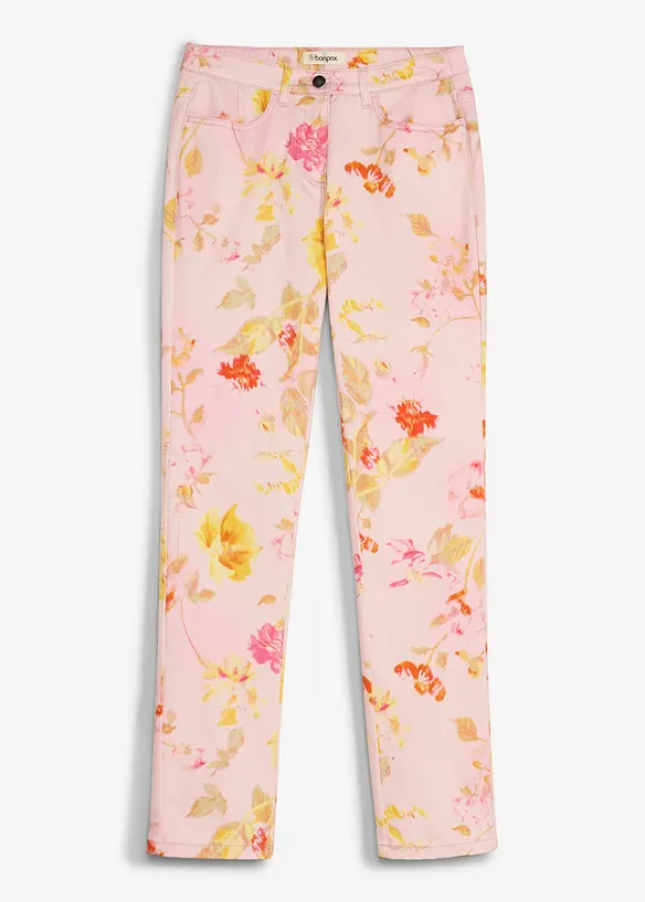 Pantaloni elasticizzati in fantasia floreale, bonprix