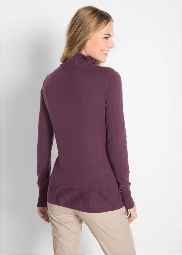 Maglione a collo alto in filato fine, bonprix