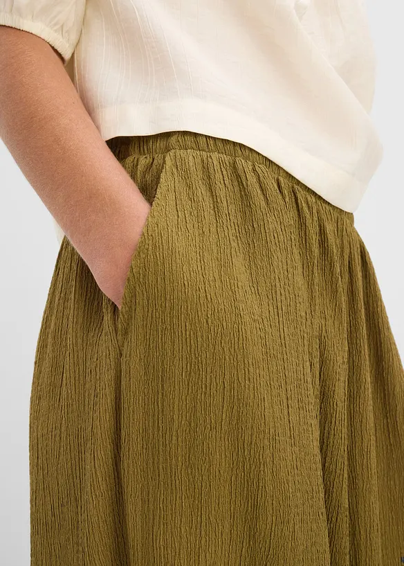 Pantaloni alla turca in cr&ecirc;pe operato, bonprix