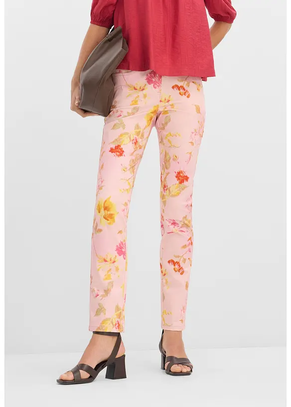 Pantaloni elasticizzati in fantasia floreale, bonprix