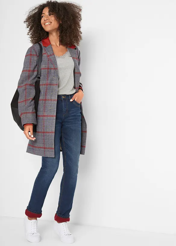 Jeans termici straight, vita alta, bonprix