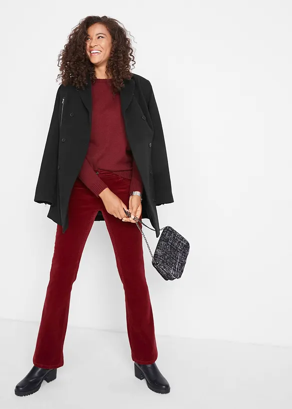 Pantaloni di velluto elasticizzati, bootcut, bonprix