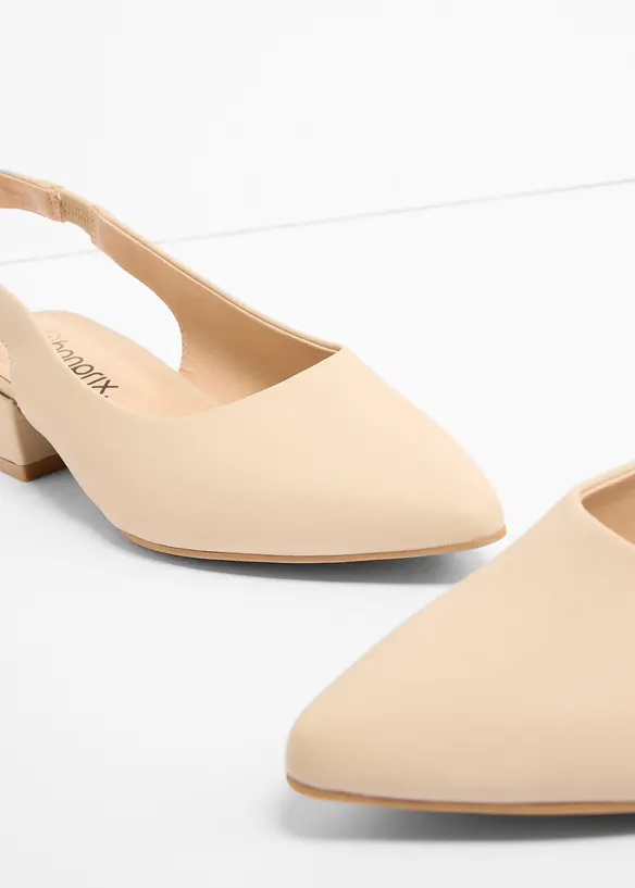 D&eacute;collet&eacute; slingback con tacco basso, bonprix