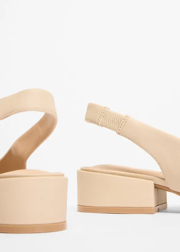 D&eacute;collet&eacute; slingback con tacco basso, bonprix