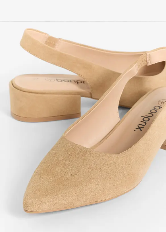 D&eacute;collet&eacute; slingback con tacco basso, bonprix