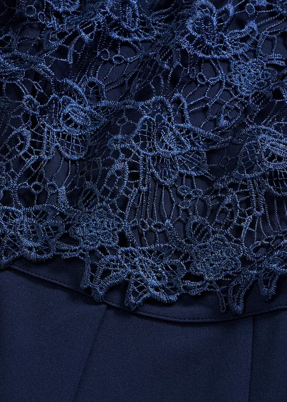 Tuta elegante effetto neoprene con pizzo, bonprix