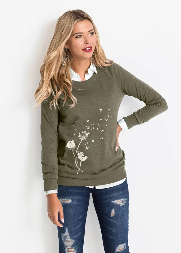 Felpa in misto cotone, bonprix