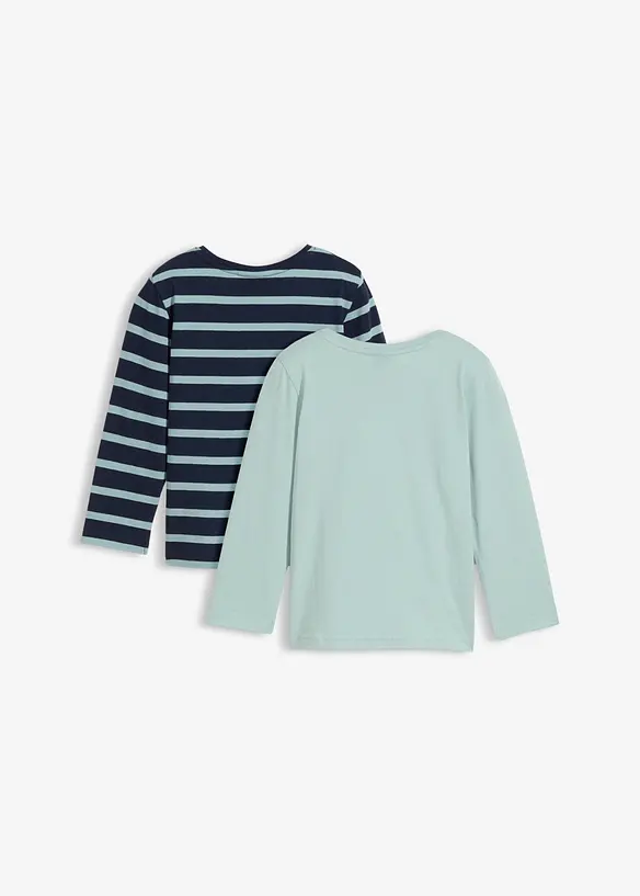 Maglia a maniche lunghe in puro cotone biologico (pacco da 2), bonprix