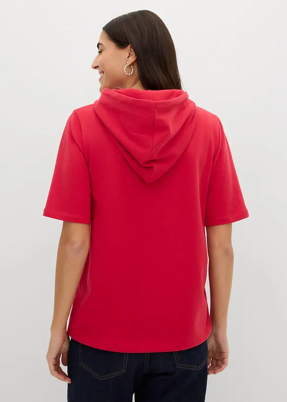 Felpa con cappuccio in misto cotone, bonprix