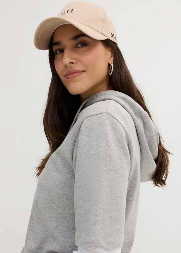 Felpa con cappuccio in misto cotone, bonprix