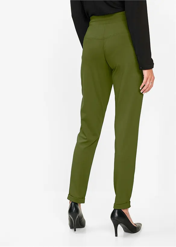 Pantaloni con elastico in vita in morbido punto di Roma, bonprix