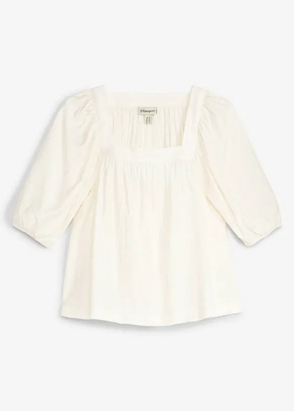 Blusa in crinkle operato, bonprix