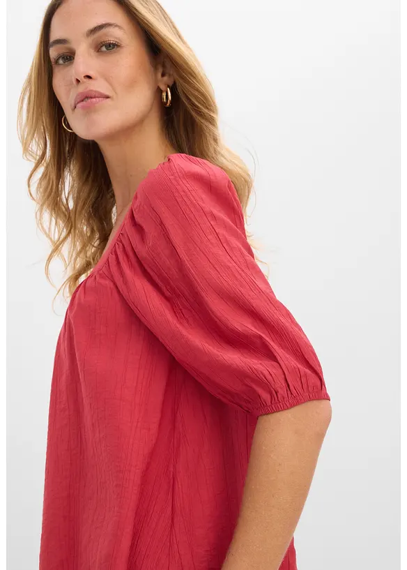 Blusa in crinkle operato, bonprix