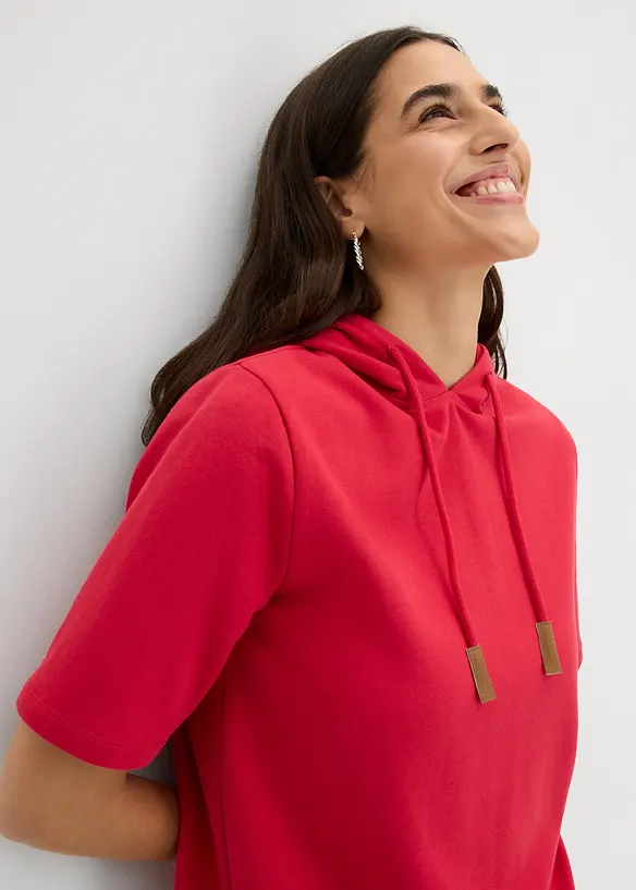 Felpa con cappuccio in misto cotone, bonprix