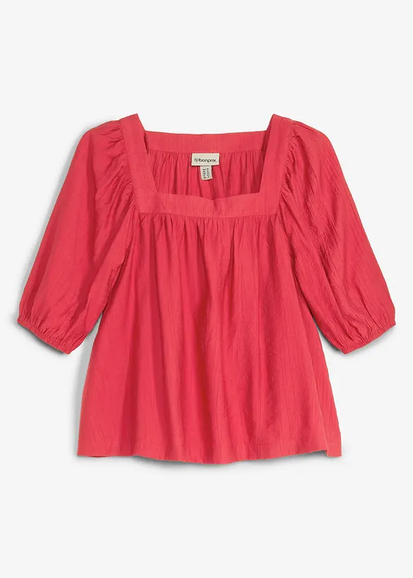 Blusa in crinkle operato, bonprix
