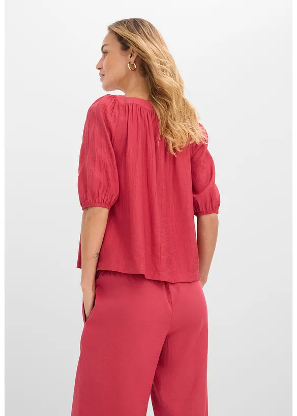 Blusa in crinkle operato, bonprix