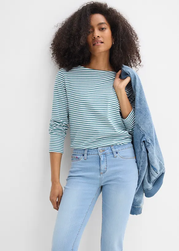 Jeans elasticizzati straight, vita media, bonprix