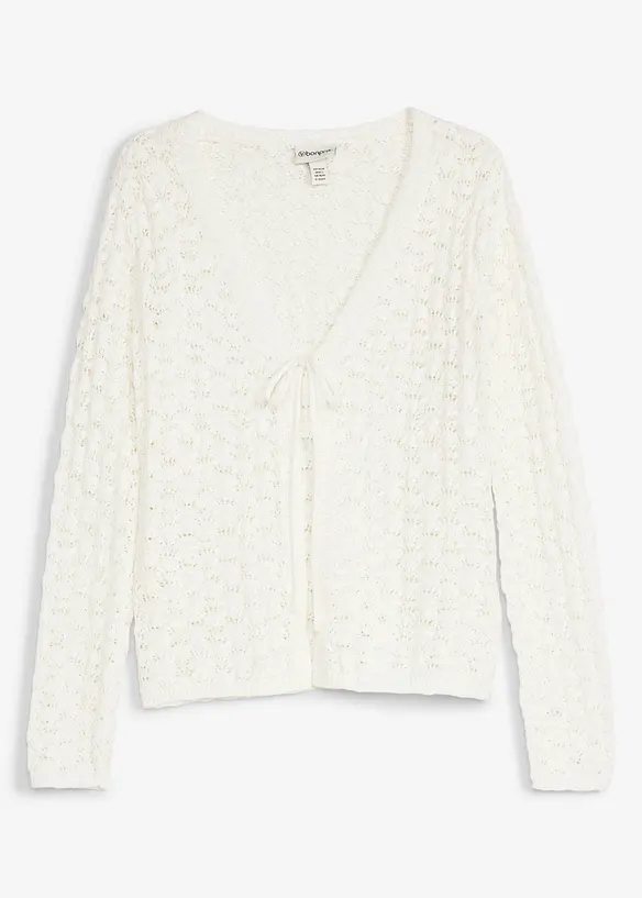 Cardigan traforato in puro cotone, bonprix