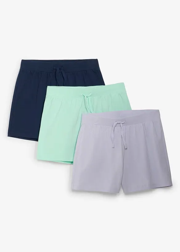 Shorts in jersey di puro cotone biologico (pacco da 3), bonprix