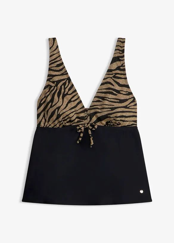 Top per tankini con materiale lucido, bonprix