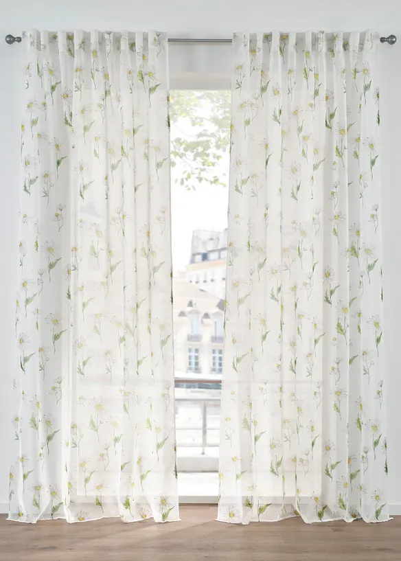 Tenda trasparente a fiori (pacco da 1), bonprix