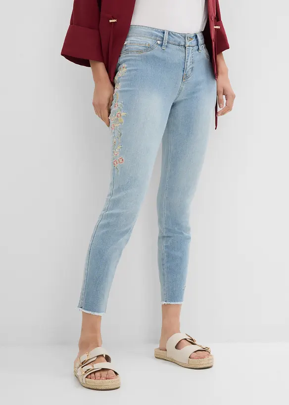 Jeans skinny cropped, vita media, bonprix