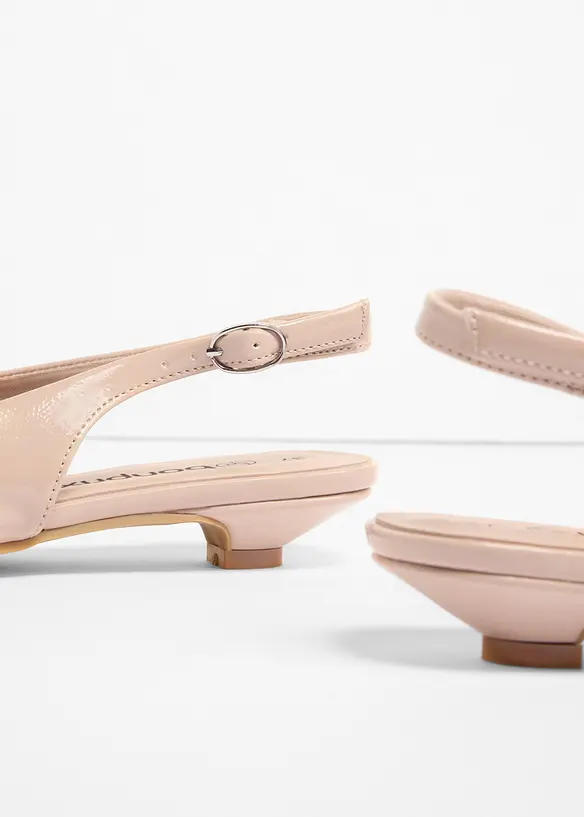 Ballerine effetto vernice con cinturino, bonprix