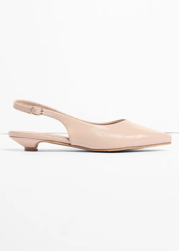 Ballerine effetto vernice con cinturino, bonprix