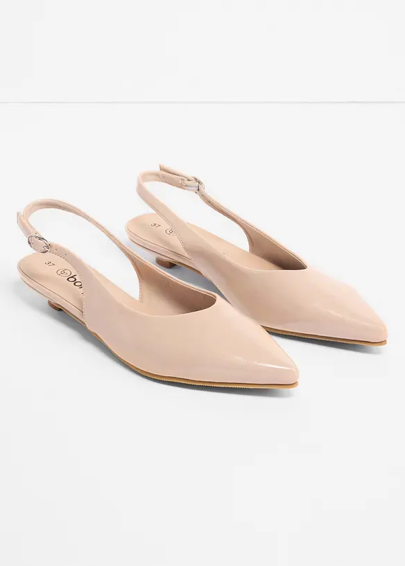 Ballerine effetto vernice con cinturino, bonprix