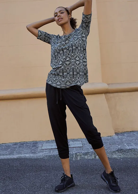 Pantaloni alla turca con fondo arricciato, bonprix