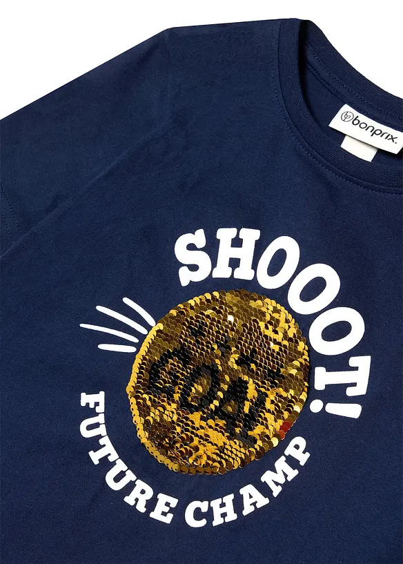 T-shirt in puro cotone biologico con paillettes reversibili, bonprix