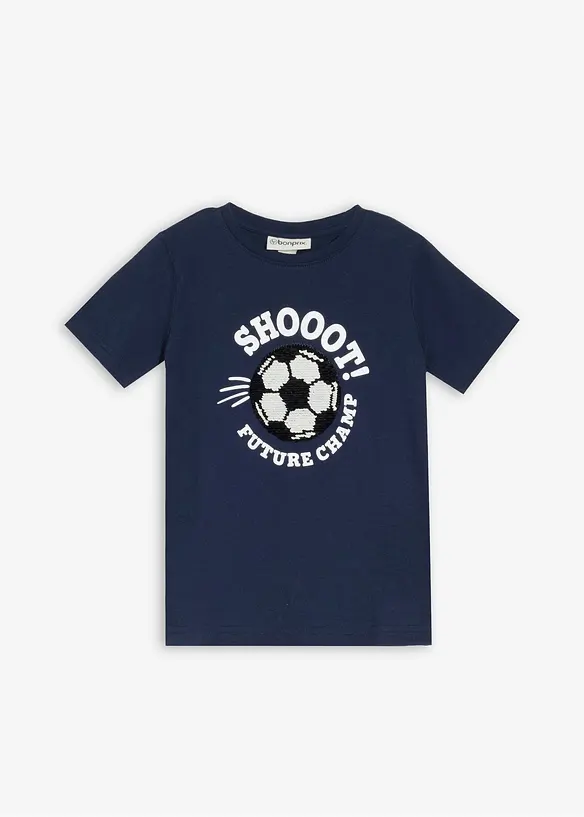 T-shirt in puro cotone biologico con paillettes reversibili, bonprix