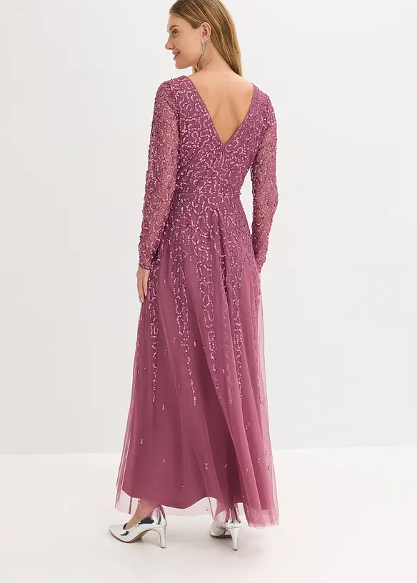 Abito lungo con paillettes, bonprix