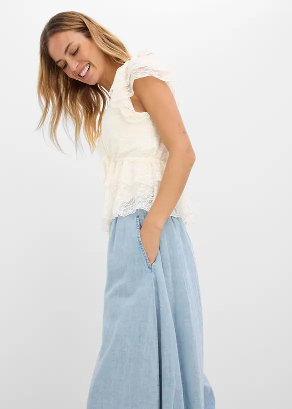 Pantaloni alla turca in misto lino leggero, bonprix