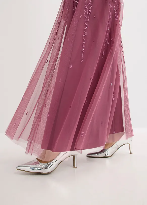 Abito lungo con paillettes, bonprix