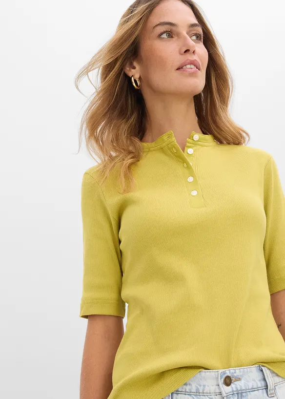 Maglia a costine in puro cotone biologico, bonprix