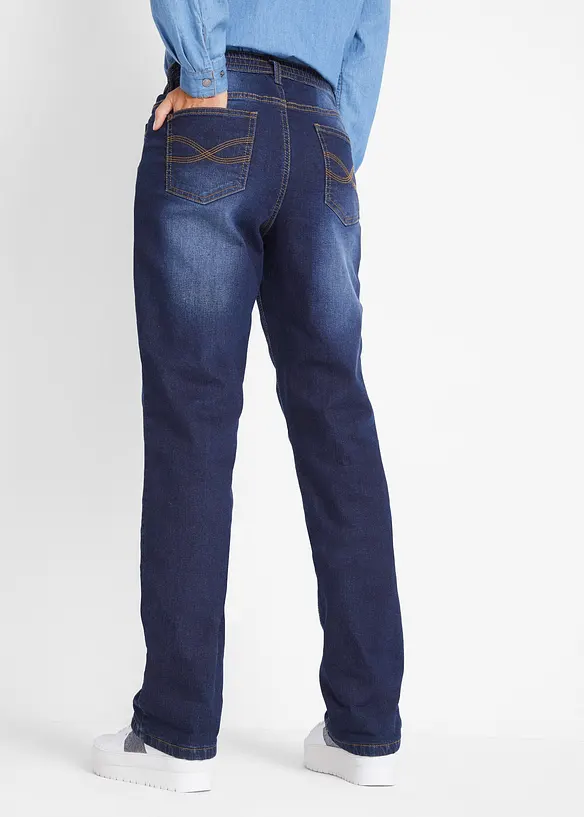 Jeans termici straight, vita media, bonprix