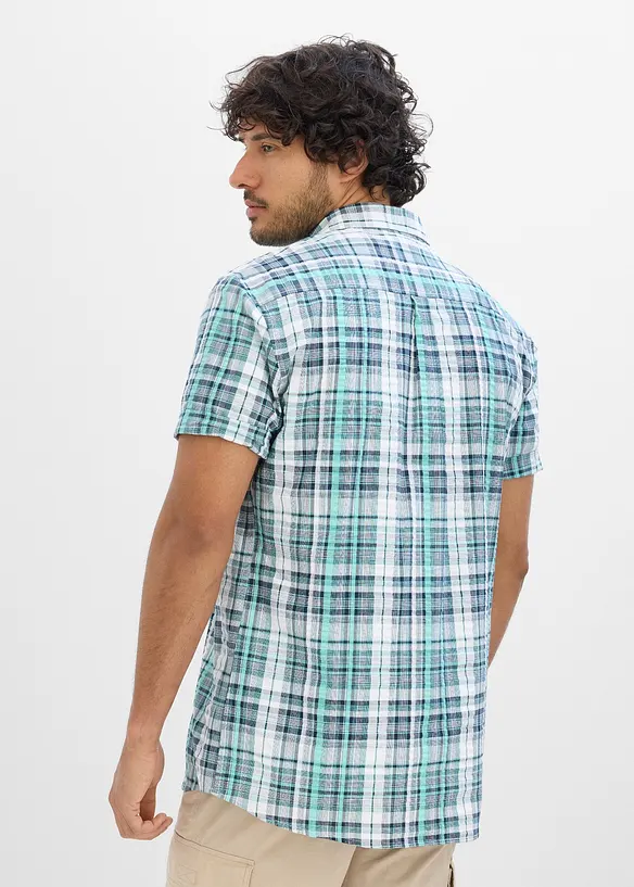 Camicia a maniche corte in seersucker di puro cotone, bonprix