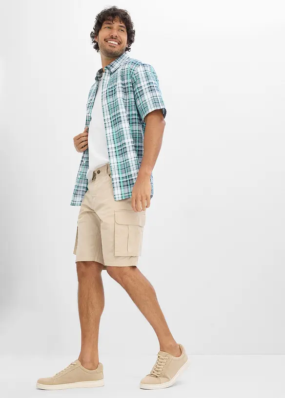 Camicia a maniche corte in seersucker di puro cotone, bonprix