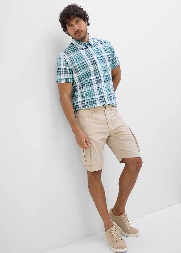 Camicia a maniche corte in seersucker di puro cotone, bonprix