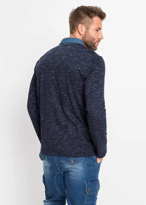 Polo a maniche lunghe in puro cotone, bonprix