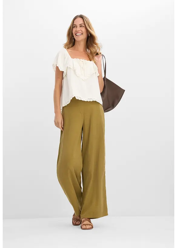 Pantaloni a palazzo in misto viscosa, bonprix
