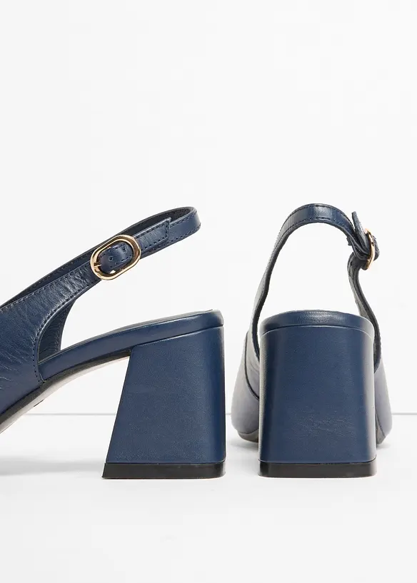 D&eacute;collet&eacute; slingback in pelle, bonprix