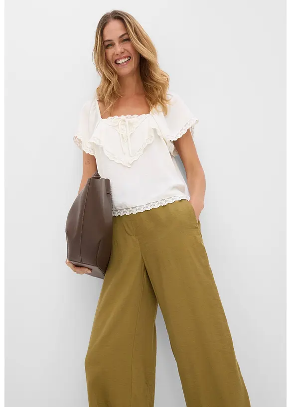 Pantaloni a palazzo in misto viscosa, bonprix
