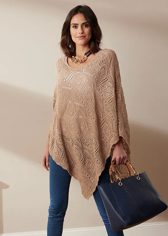 Poncho effetto uncinetto, bonprix