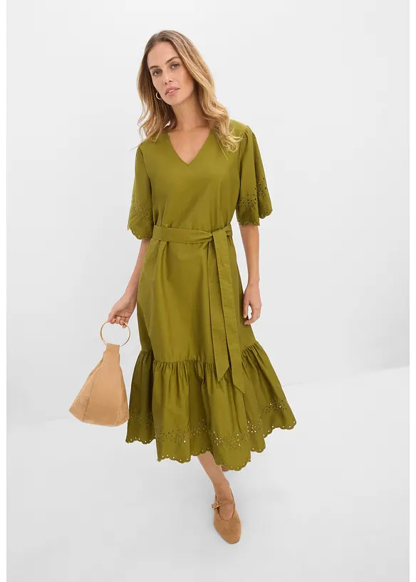 Abito midi in puro cotone, bonprix