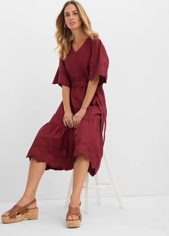 Abito midi in puro cotone, bonprix