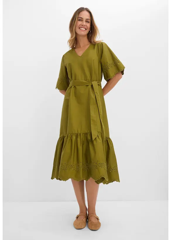Abito midi in puro cotone, bonprix